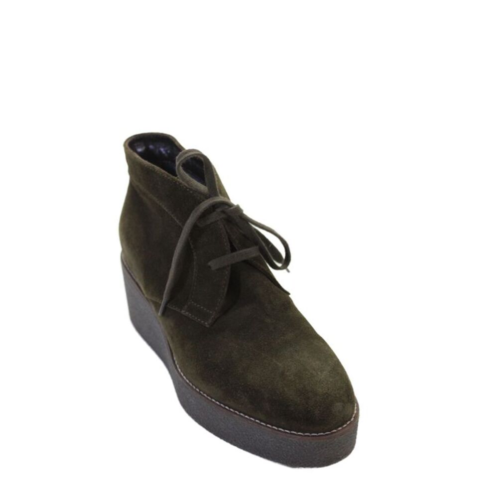 Aquatalia Womens Suede Lace Up Platform Wedge Ankle Boots Green Size 7.5